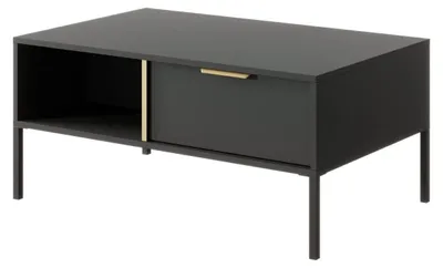 Produktbild von Couchtisch Couchtisch VALDI 97 cm Anthrazit Gold Metallfüße 2S
