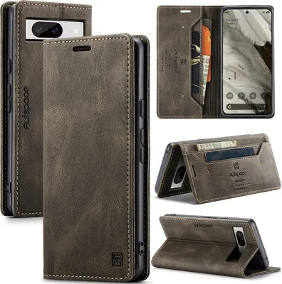 Immagine prodotto di Google Pixel 8 Custodia, Retro Custodia in Finto cuoio, Stand e Custodia protettiva per Google Pixel 8 Kupfer