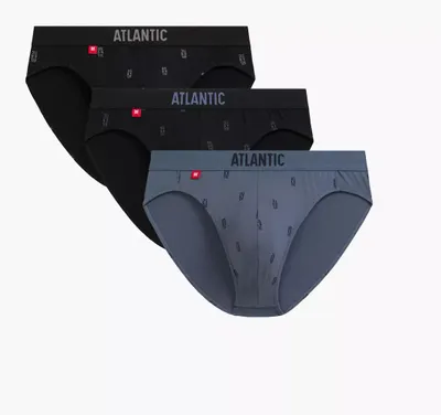Produktbild von Herren-Slips Atlantic Sport-Slips Baumwolle Schwarz Blau M