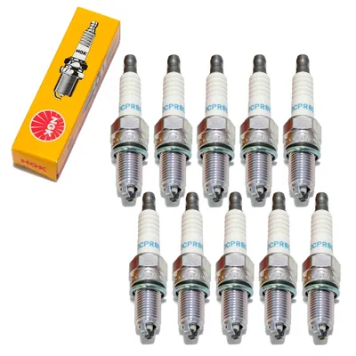 Obrázek produktu pro Sada zapalovacích svíček NGK 10x DCPR8EKC Zapalovací svíčka s potlačeným rušením, 19,0 mm dlouhý závit Ø 12,0 mm šestihran 16,0 mm, 2hmotová mezera mezi elektrodami 0,85 mm, tepelná hodnota 8, 7168