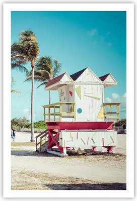 Produktbild von Poster - Poster ohne Rahmen - Strand Miami Florida - 61x91,5 cm - Wand Bild - Wanddeko - Wandbilder - Kunstposter - Wandposter - Bilder - Kunstdruck - Wanddekoration - Wandbild - P2XPA61x91-4332