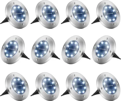 Image de 12 PCS Solar Ground Lights Outdoor étanche LED Lampes de sol pour patio Lawn Yard Landscape Pathway Walkway