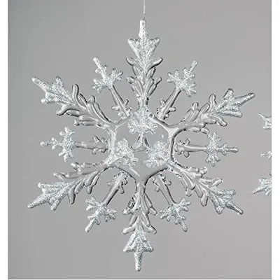 Produktbild von formano Eiskristall Deko Hänger 30 cm Weihnachtsdeko Fenster klar Silber Acryl