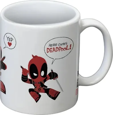Produktbild von Deadpool - Kaffeebecher "Here Comes Deadpool" PM10603 (Einheitsgröße) (Weiß/Rot/Schwarz)