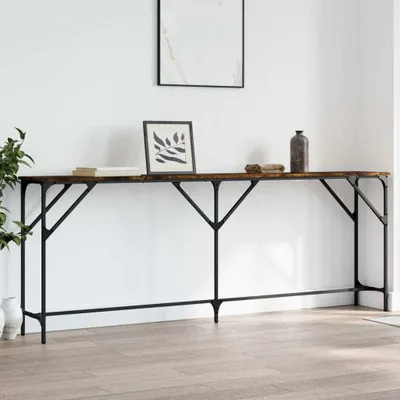 Obrázek produktu pro vidaXL Konzolový stůl Smoked Oak 200x29x75 cm Dřevěné konstrukce