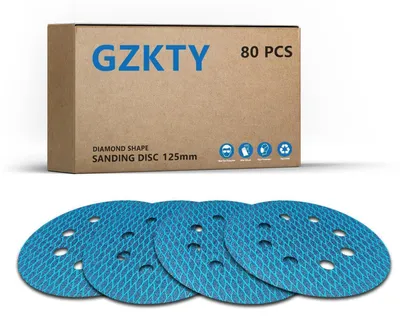 Obrázek produktu pro 80 kusů brusného papíru Klett, 125 mm, zrnitost 120, excentrické brusné kotouče, 8 otvorů