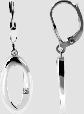 Produktbild von 925/- Echt Silber Ohranhänger, Zirkoniabesatz, 925/rhodiniert
