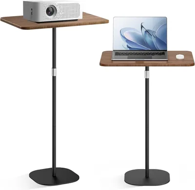 Höhenverstellbarer Stehtisch, 46-120 cm, mobil, mit Laptop-Ablage, schwarz