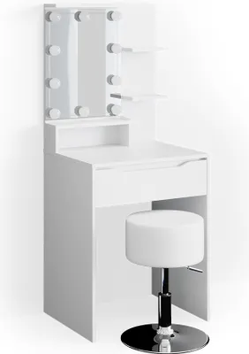 Produktbild von Vicco Toaletní stolek Ruben, 60 cm s LED osvětlením a taburetem, Bílá