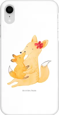 Produktbild von Mr. & Mrs. Panda Iphone XR Handyhülle Fuchs Mama - Weiß - Geschenk, Mutter, Umarmen, Handy Case, Muttertag, Schoß, Premium Kunststoff