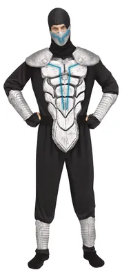 Produktbild von Ninja Kämpfer Kostüm mit Leuchteffekt zu Karneval und Halloween