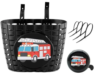 Imagen del producto de Cesta para bicicleta infantil, de plástico, color , con timbre, para niños y niñas, 1 unidad, para triciclos