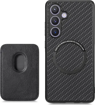 Obrázok produktu pre INF Samsung S24 Ultra čierne puzdro s magnetickým držiakom a peňaženkou