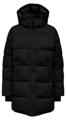 Produktbild von ONLY Damen ONLANN Premium Steppmantel, mittel-langer Schnitt, Modell OTW, Schwarz, Größe S