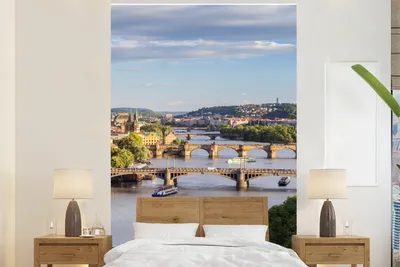 Obrázek produktu pro MuchoWow® Fototapety do obývacího pokoje nebo ložnice tapety vinylové motivy tapety Ne - Most - Praha 195x300cm