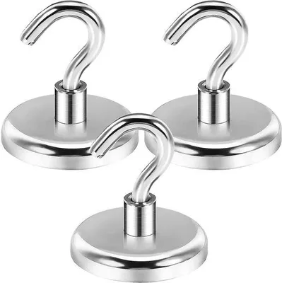 Productafbeelding van Neodymium-magneethaken, 3 stuks, extra sterk, veelzijdig inzetbaar