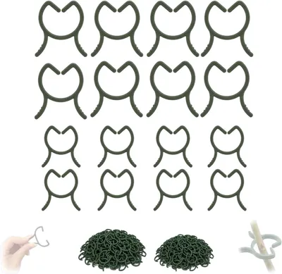 Imagen del producto de Clips de soporte para plantas, 200 unidades, tamaños M y L, reutilizables, para plantas de tomate