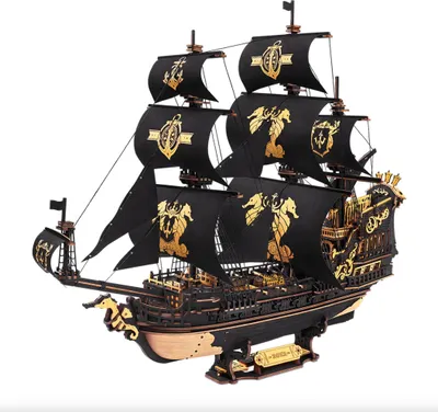 Produktbild von Baukasten Robotime The Seahorse Barque MCB02 Holz 47 x 18 x 39 cm