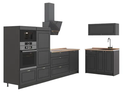 Obrázek produktu pro Kuchyně Vicco Fame-Line Anthrazit-Gold Landhaus/Antracit 380 cm, PD Dub, Model 64049
