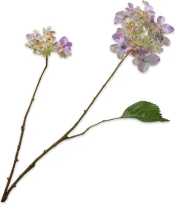 Produktbild von Kunstblume von Silk-ka – Seidenblumen-Hortensienzweig, weiß-lila, 71 cm