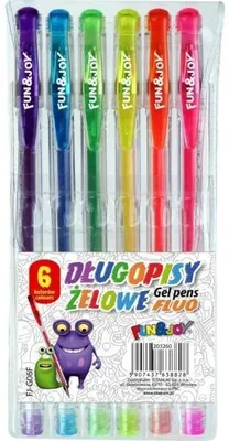 Produktbild von Długopisy żelowe fluo 6 kolorów