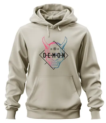 Obrázek produktu pro DEMON Oni Maske Halloween Anime Manga Gaming Vaporwave Streetwear Uni mikina s kapucí, Natur, M