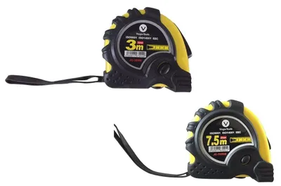 Produktbild von Rollmeter Messband Rollband 3m/7,5m mit Stopknöpfe 2 tlg Set