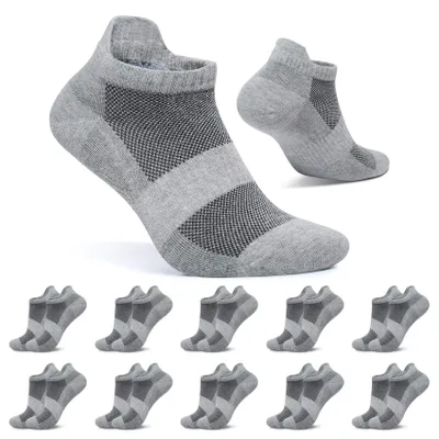 Obrázok produktu pre FALARY – Ponožky do tenisiek, dámske, veľkosť 39-42, sivé. Krátke ponožky, pánske, športové ponožky, 10 párov