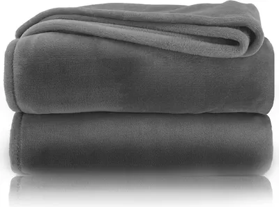 Produktbild von heimtexland ® Kuscheldecke SUPER SOFT Flanell Wohndecke XL Sofadecke Überwurf Uni Typ380 Anthrazit Grau 200 x 150 cm
