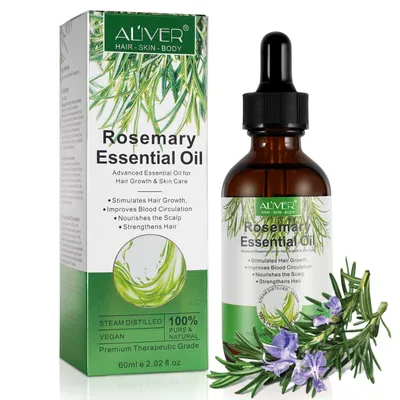 Immagine prodotto di Olio di rosmarino Olio essenziale Crescita dei capelli Cuoio capelluto Cura della pelle Biologico Vegan 3x 60ml