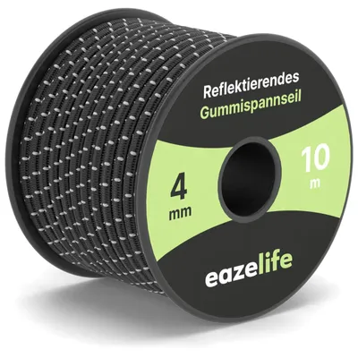 Imagen del producto de Cuerda de goma reflectante, de 4 mm, resistente a la intemperie, para uso en exteriores