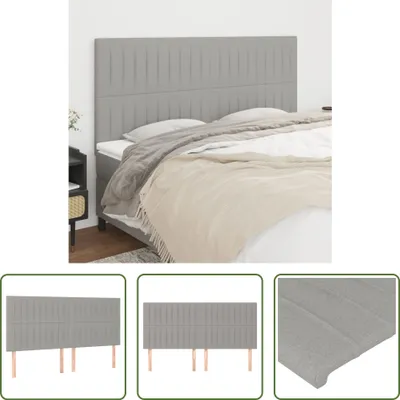 Produktbild von The Living Store Kopfteile 4 Stk. Hellgrau 90x5x78/88 cm Stoff