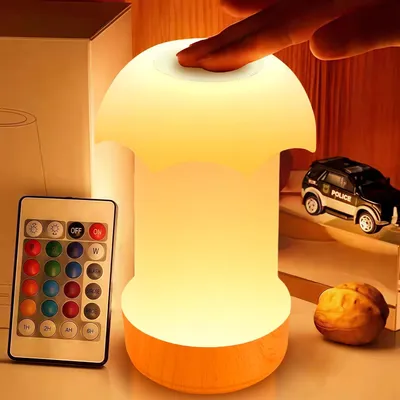 Produktbild von Nachttischlampe LED mit 13 Farben, tragbare RGB Tischlampe mit Touch Bedienung, Stimmungslicht für Schlafzimmer, Wohnzimmer und Büro