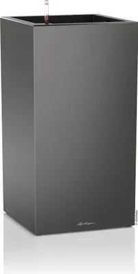 Produktbild von LECHUZA-Pflanzgefäß CANTO Premium 40 High Anthrazit Metallic | Pflanzgefäß mit Bewässerungssystem | Metallic-Oberfläche | 40 x 40 x 76 cm | 13653
