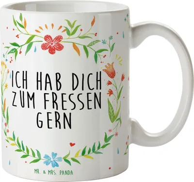 Produktbild von Mr. & Mrs. Panda Kaffeetasse Ich hab dich zum... - Geschenk, Teetasse, Becher, Kaffeebecher, Tasse mit Motiv