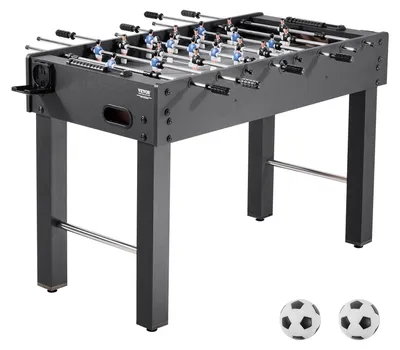 Produktbild von VEVOR Tischfußball, 55 Zoll Standardgröße Tischfußball, Indoor Vollgröße Tischfußball für Zuhause, Familie und Spielzimmer, Fußball mit Tischfußball-Set, einschließlich 4 Bällen und 2 Becherhaltern, 1212x610x838 mm