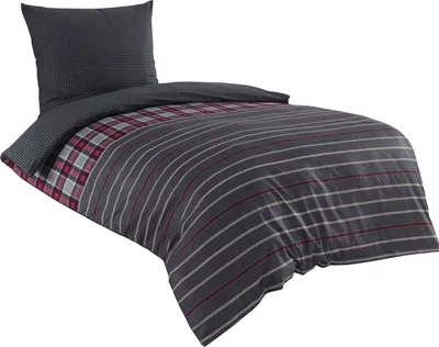 Produktbild von 4 teilig Teddy Plüsch Bettwäsche 135x200 cm anthrazit grau Winter Thermofleece