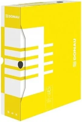 Zdjęcie produktu dla Pudło archiwizacyjne 80x340x297mm A4 Żółte DONAU
