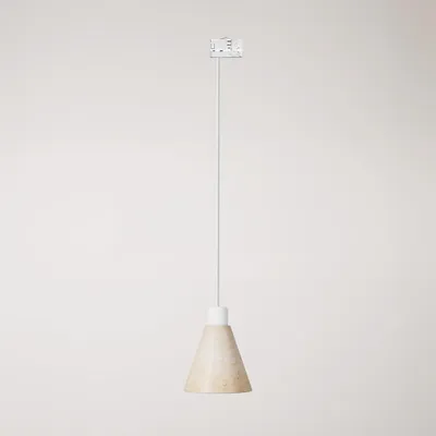Immagine prodotto di Creative Cables - Lampada a sospensione per binari con paralume conico in legno -lampadina inclusa