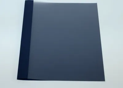 Produktbild von Ösenmappe, Lederstruktur, 18 mm, Farbe nachtblau, glasklare Folie, VPE= 100 St.