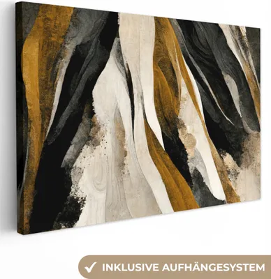 Produktbild von OneMillionCanvasses® - Leinwandbilder - 140x90 cm, Farbe - Landschaft - Braun - Schwarz, Wandbilder Kunstdruck Wanddekoration - Foto auf Leinwand - Gemälde auf Holzrahmen
