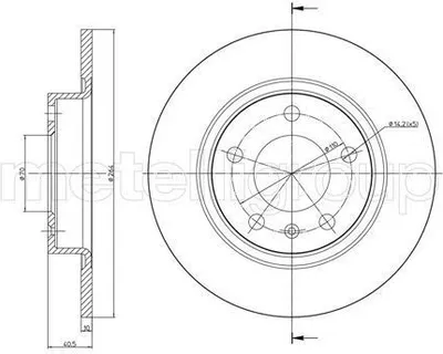 Produktbild von 2x METELLI Bremsscheibe 23-0890C für OPEL Corsa D Schrägheck (S07) Adam (M13)