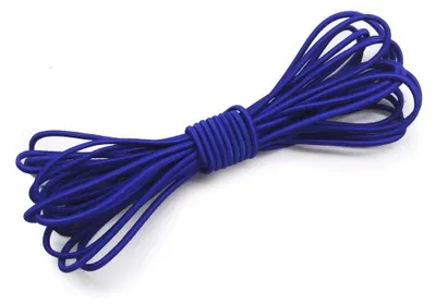 Produktbild von Elastische Kordel - Rundgummi 2,5 mm - Bungee Shock Cord - Gummiband - 1,8 m für Nähen, Masken & Basteln - Blau