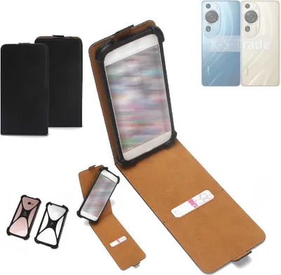 Produktbild von K-S-Trade Handyhülle Schutzhülle kompatibel mit Huawei P60 Hülle Case Cover Flip Style Bumper schwarz 1x