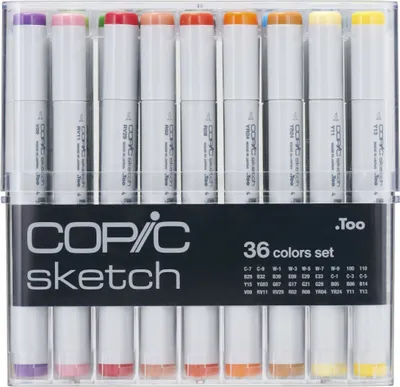 Produktbild von Copic Sketch Set Grafikmarker Nachfüllbar - Basis-Set - 36 Stück