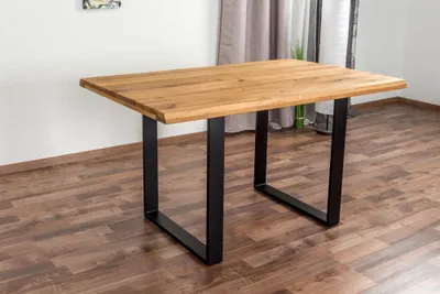 Produktbild von Esstisch Wooden Nature 411 Eiche massiv geölt, Tischplatte glatt - 140 x 90 cm (B x T)