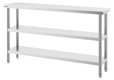 Zdjęcie produktu dla Stół do przygotowywania posiłków ze stali nierdzewnej – stół roboczy do kuchni profesjonalnej, 14" x 60"