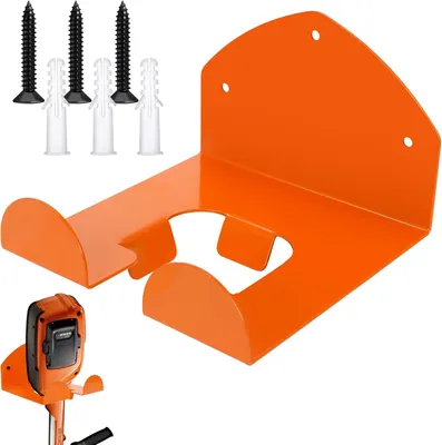 Productafbeelding van Wandhouder voor Grastrimmer, Oranje, Met Bevestigingsschroeven, Voor Garage en Tuin Tools