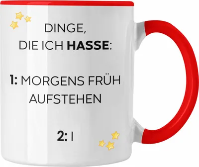 Produktbild von Trendation - Lustige Tasse mit Spruch für Frauen Männer Arbeit Büro Lustig Tassen Becher mit Sprüchen Kollegin Geschenk Sarkasmus Früh Aufstehen (Rot)
