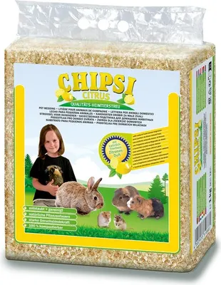 Produktbild von Chipsi Kleintierstreu aus Hobelspänen mit natürlichem Zitrusaroma, staubfrei, 15l
